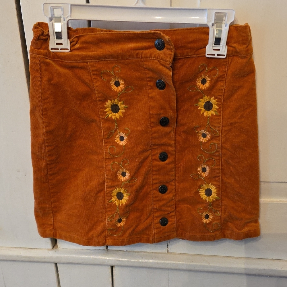 Gymboree Orange Floral Embroidered Skirt